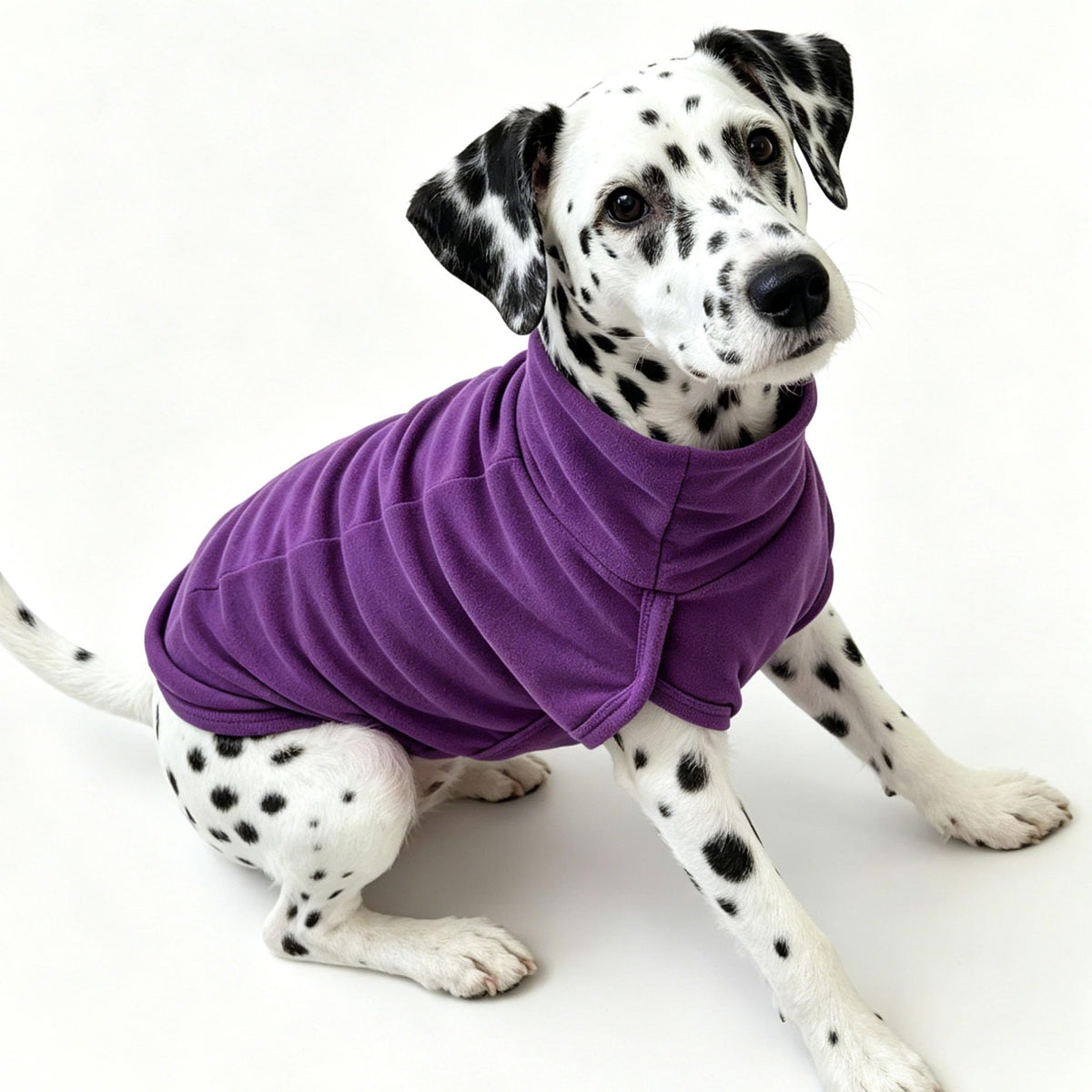 Turtleneck Dog Shirt Embroidery Soft Dog Sweatshirt Stretchy Striped Puppy Pullover (Pur SLS / Large)