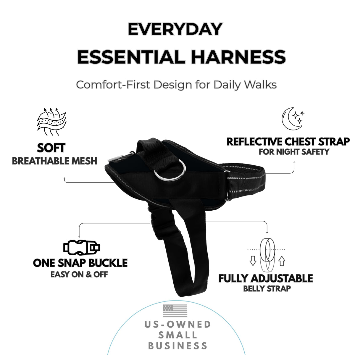 Essential Dog Harness (Midnight / Large)