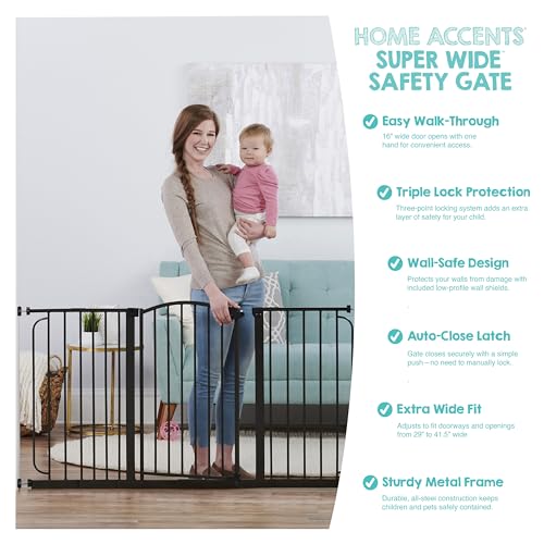 Safety 30.5" 58" Extra Wide Baby Gate (Bronze - 30.5-58"w X 30"h)