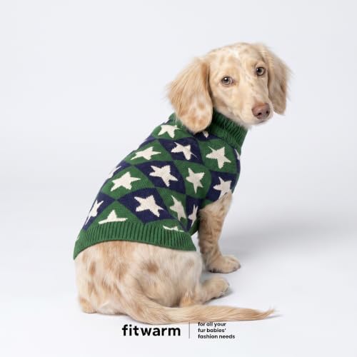 2 Pack Star & Color Block Dog Jacquard Sweater (Medium / Star & Color Block)