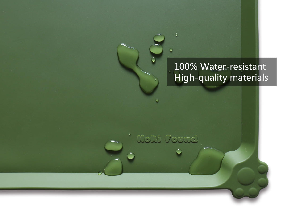 Silicone Pet Food Mat (19" x 12" / Dark Olive)