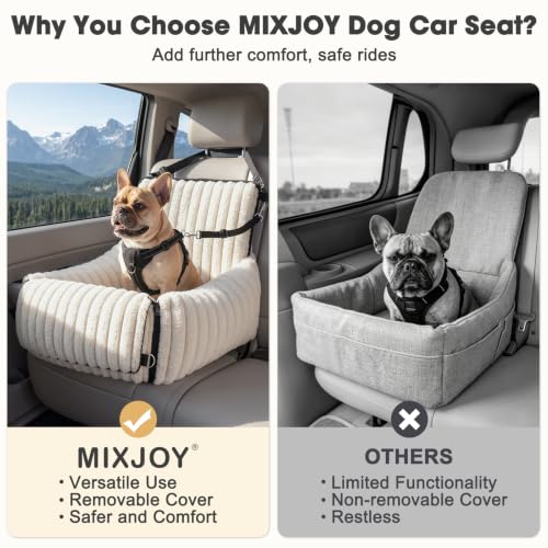 6-in-1 Dog Car Seat for Small/Medium Dogs up to 23 lbs, Beige (Beige)