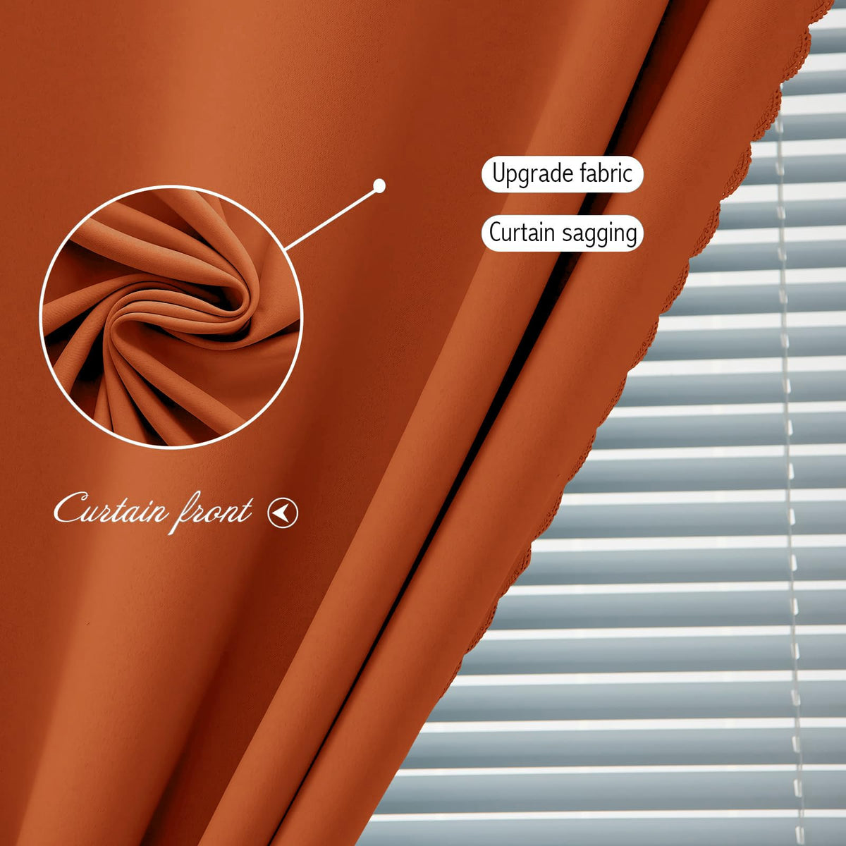 Self Adhesive Curtains Portable Blackout Curtain Simple and Easy to Install Bedroom Window Thermal Lnsulated Kitchen Room Darkening Black Small Drapes (47"W x 84"L (Pack of 1) / Orange)