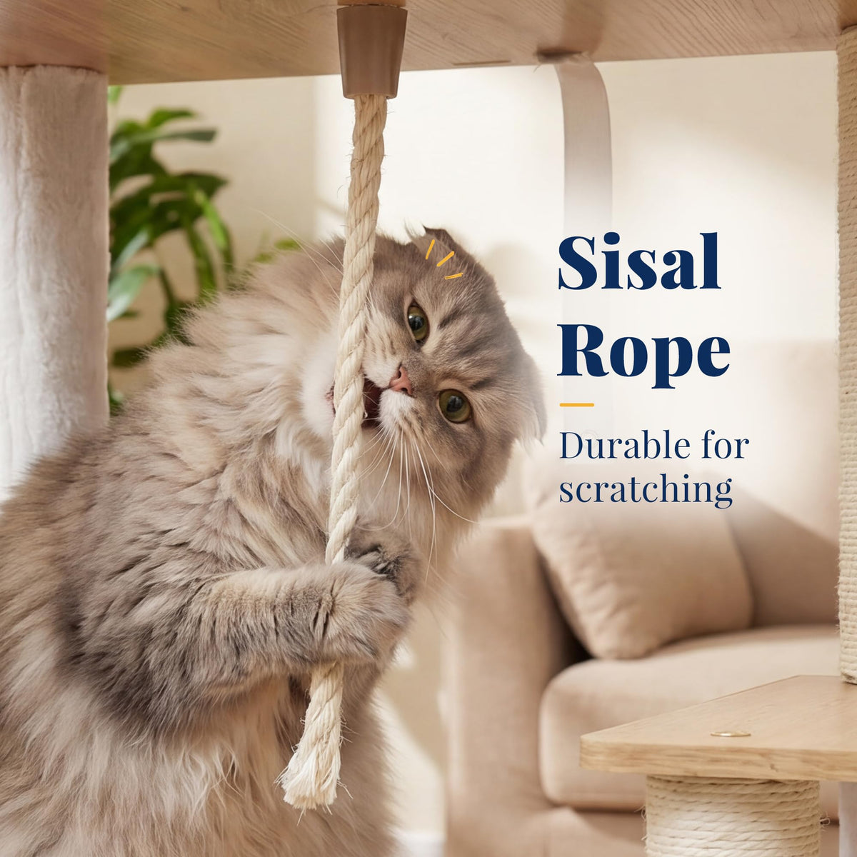 Wooden Cat Tree Tower with Large Condos (White Oak)