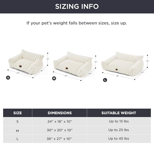 ComfyFleece® Shown on TV Cute Dog Couch for Medium Dogs (36x27x10" / Cream)