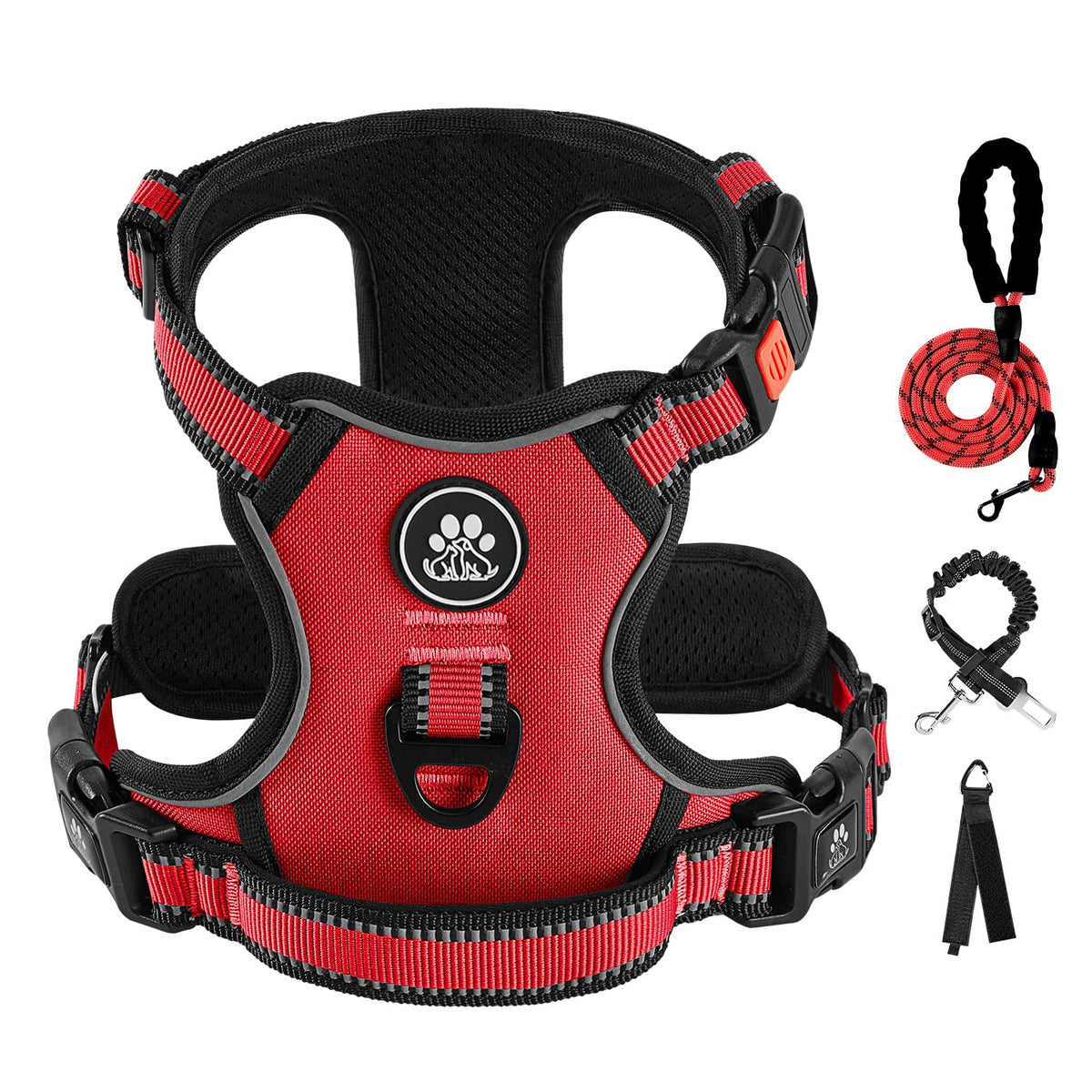 No Pull Dog Harness for Medium Dogs (Red / Medium)