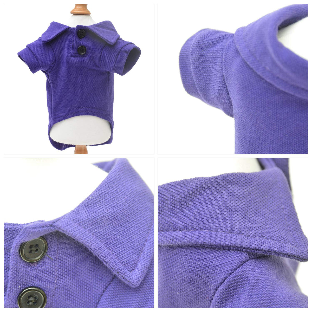 Basic Dog Polo Shirts Premium Cotton (XL (-35lbs) / Purple)