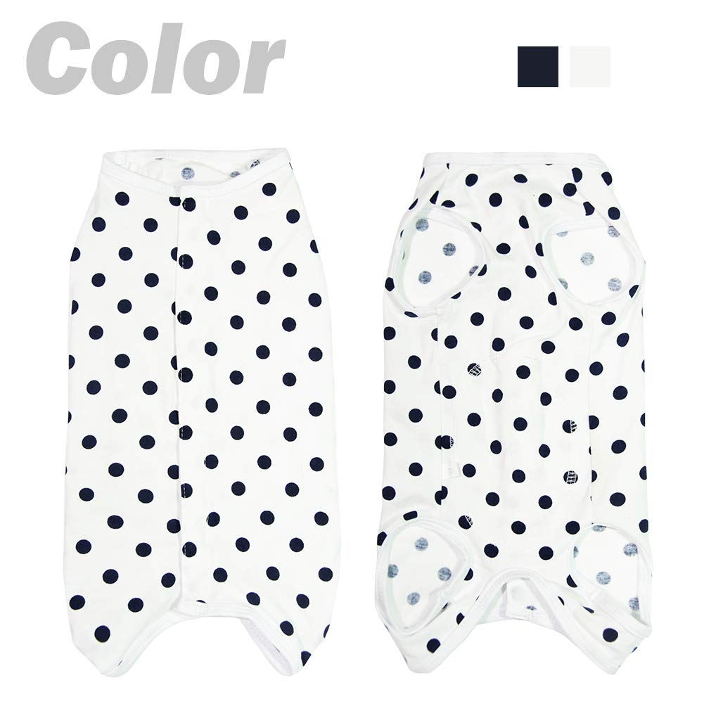 Dog’s Recovery Suit Post Surgery Shirt for Puppy (XX-Small / white spot)