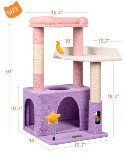Small Cat Tree for Kittens (Moonlit Violet / Small 30")