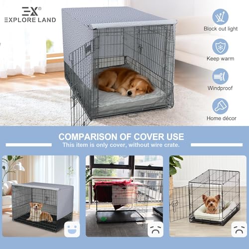 Breathable Dog Crate Cover (24"L x 18"W x 20"H / Continuous Broken Line)