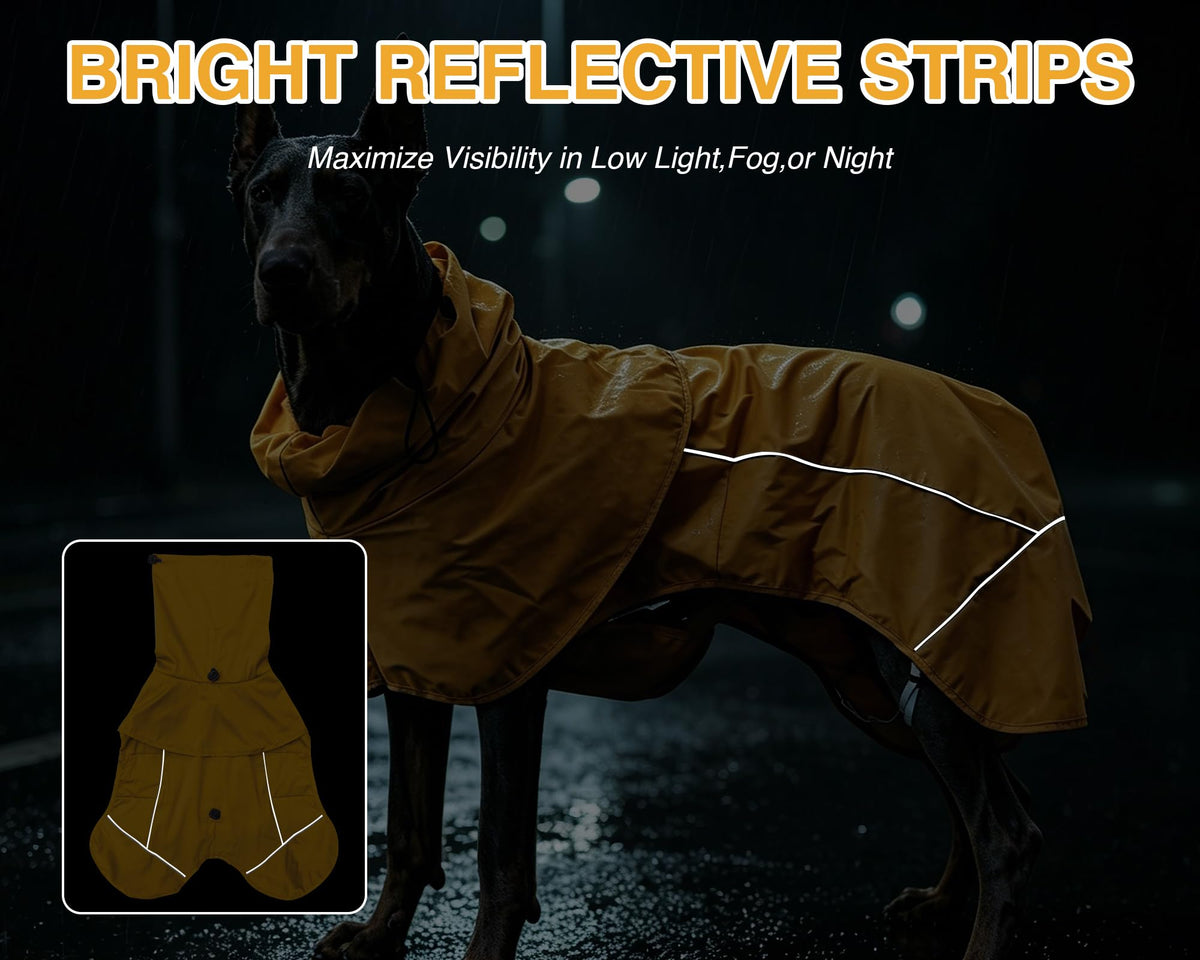 Dog Raincoat with Hood (yellow (Mesh Lining) / XL)