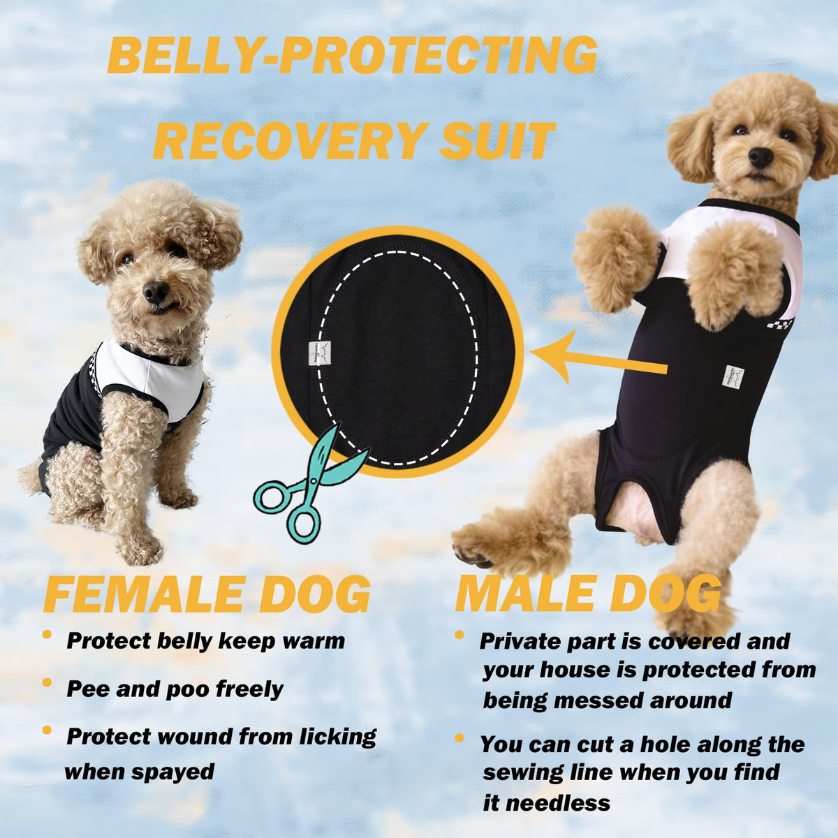 Dog Surgical Suit (XX-Small / black and white)