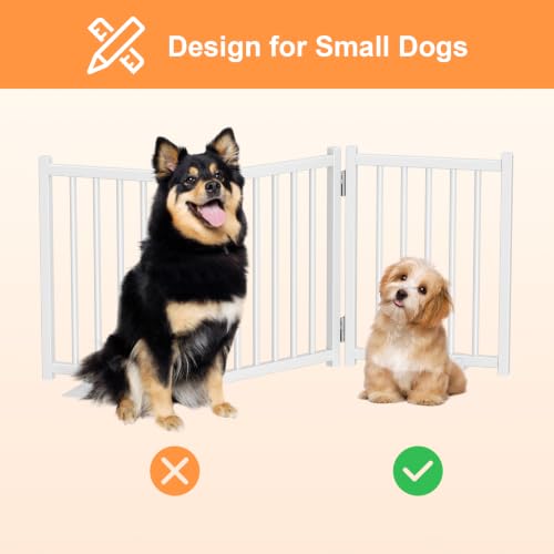 Short Dog Gate Indoor (White / 3 Panel-16''H, Up to 37’’ W)