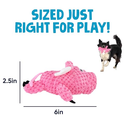 Farm Friends Sitting Flying Pig Squeaky Dog Toy (Mini)