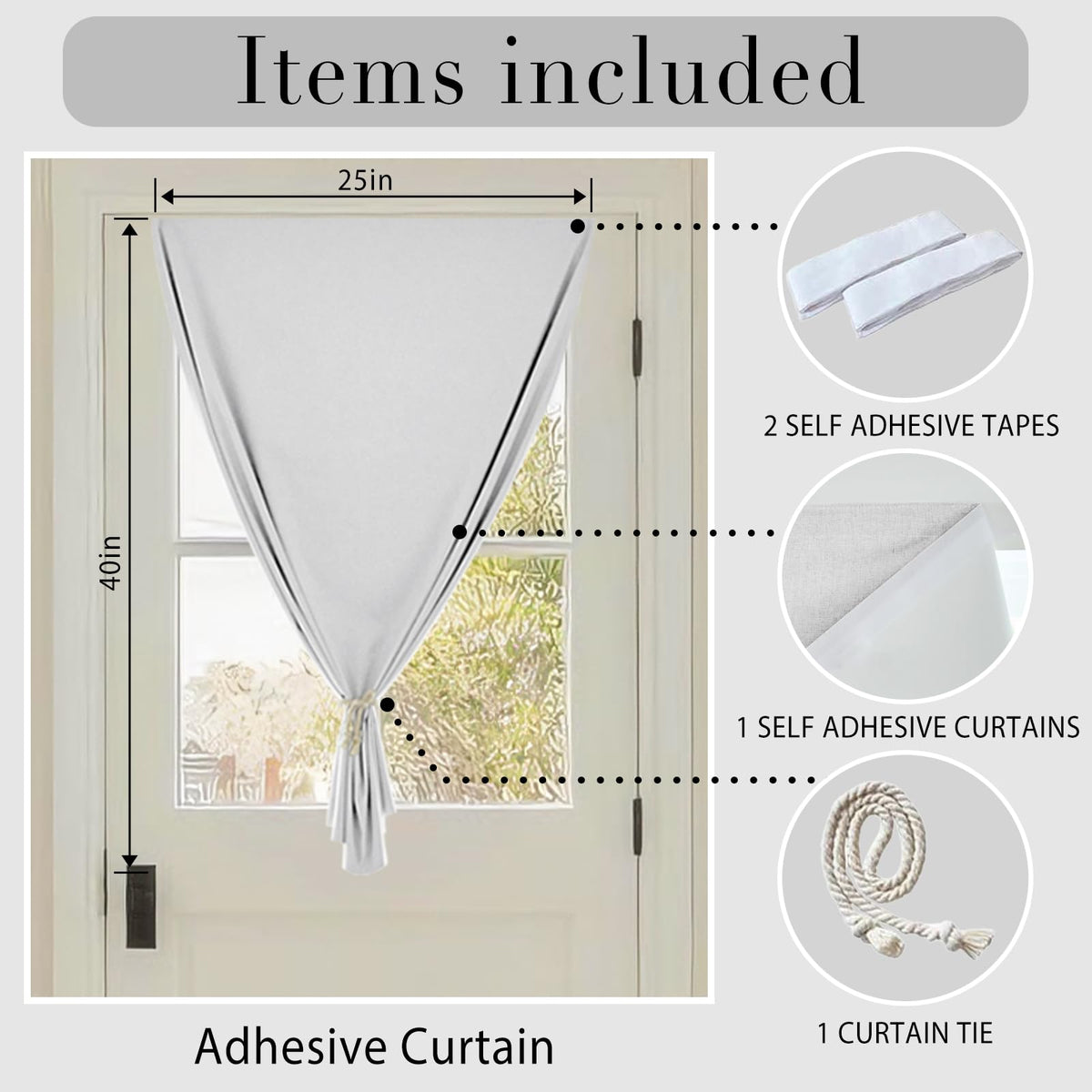 100% Blackout French Door Curtains (24"W x 40"L (Pack of 1) / Off-white)