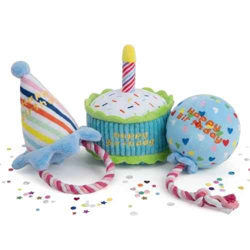 Squeaky Hide and Seek Dog Toys for Small and Medium Dogs (Birthday Set)