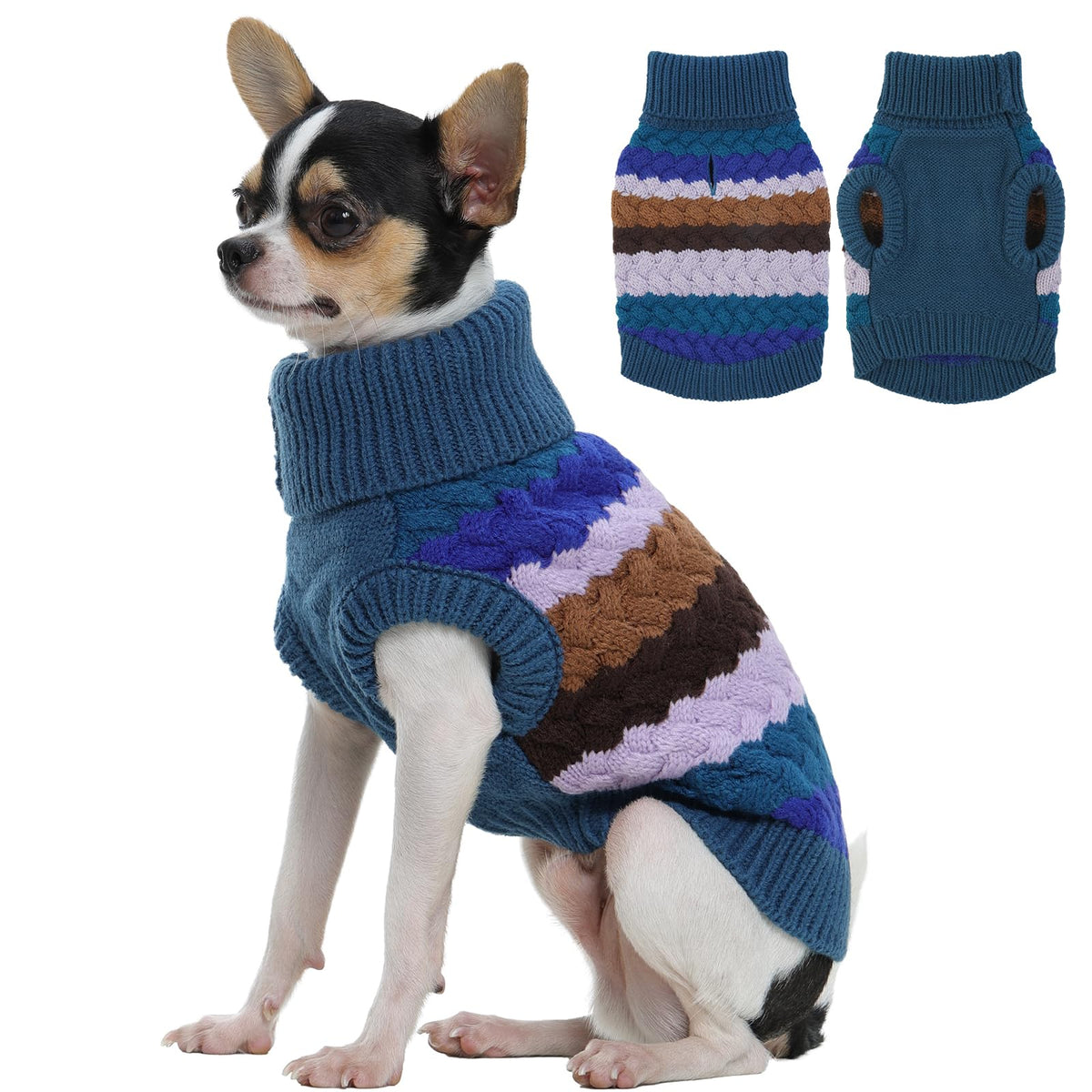 Dog Sweater Christmas Dog Sweaters for Extra Small Dogs (X-Small (Chest: 11.8''; Weight: 2 - 5LB) / Blue)