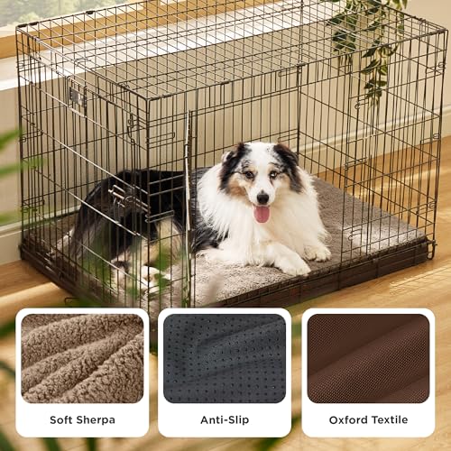 XL Dog Bed for Crate (41"L x 27"W x 3"Th / Brown)