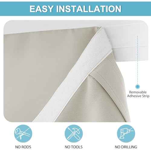 Blackout Curtain Privacy Window Drape for Living Room Bedroom Door (Natural / 36"W x 80"L (Pack of 1))
