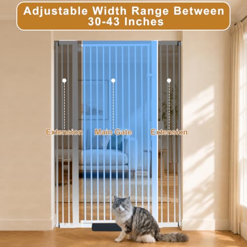 Extra Tall Cat Gate (White / 55"*43")