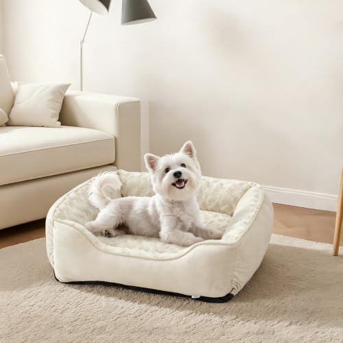 Rectangle Dog Bed for Large Medium Small Dogs (Cream / XXL(42"x 30"x 10"))
