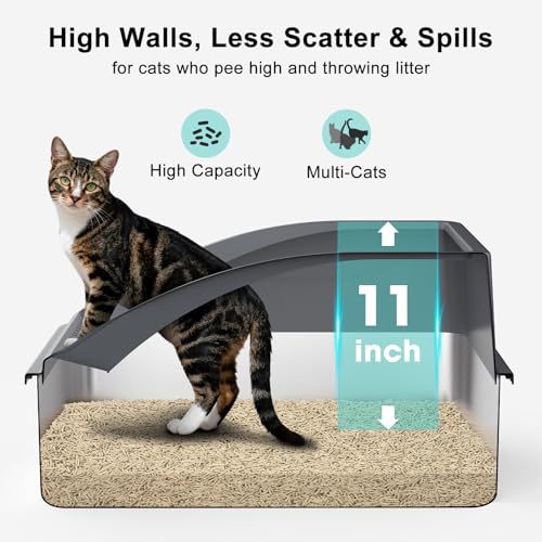 Stainless Steel Litter Box (Light Gray / X-Large)