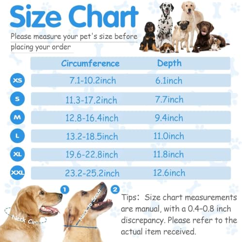 Upgraded Dog Cone After Surgery (XL(Girth:18.9-22.0in, Depth:11.8in))