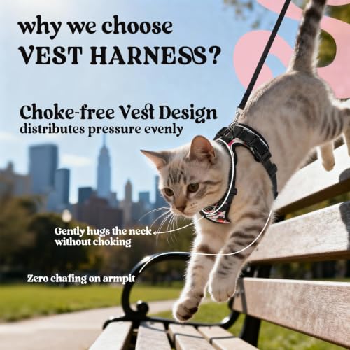 Cat Harness and Leash Set (S / Pixel Tabby)