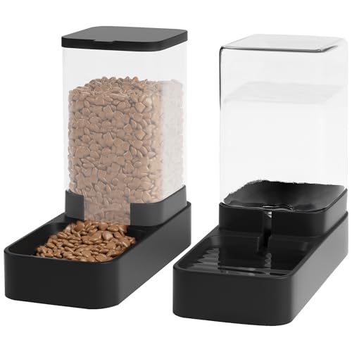 Automatic Cat Feeder and Water Dispenser in Set with Pet Food Bowl