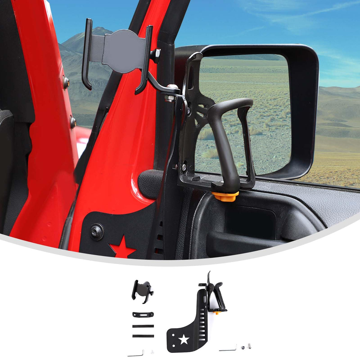 Door Cup Holder Expander Compatible with Jeep Wrangler JK JKU 2011 (Passenger's Side / 11-18)