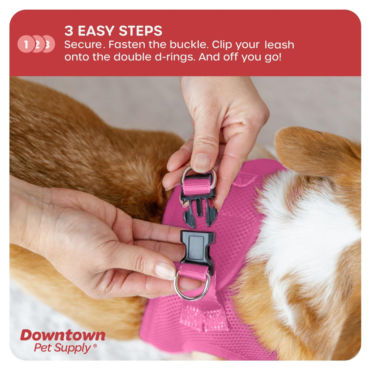 Step in Dog Harness No Pull (X-Large / Pink)