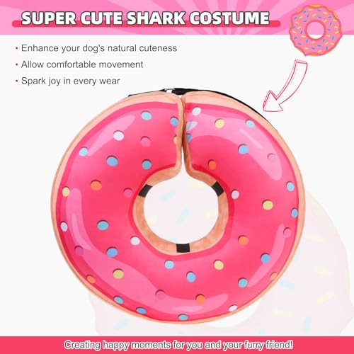 Inflatable Dog Cone Collar Alternative After Surgery (Doughnut Pink / M+ (Neck:13-15in))