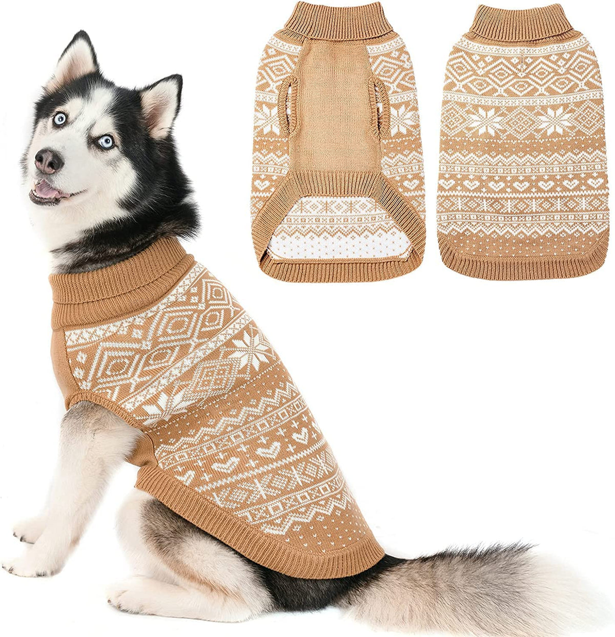 Argyle Dog Sweater (Cream / Medium)