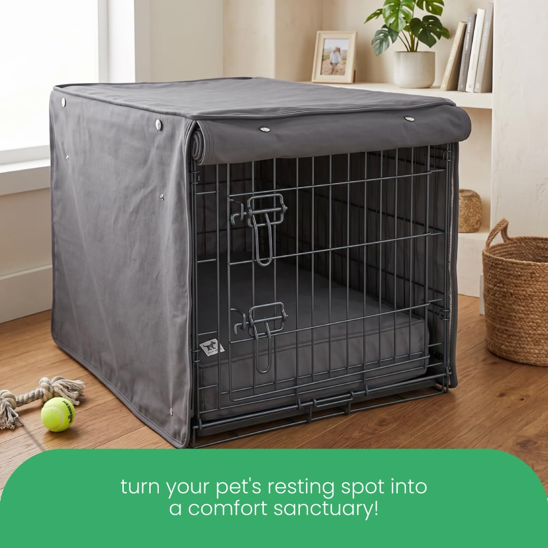 Dark Gray Dog Crate Cover (I'm a Realist / 36.0"L x 24.0"W x 27.0"H)