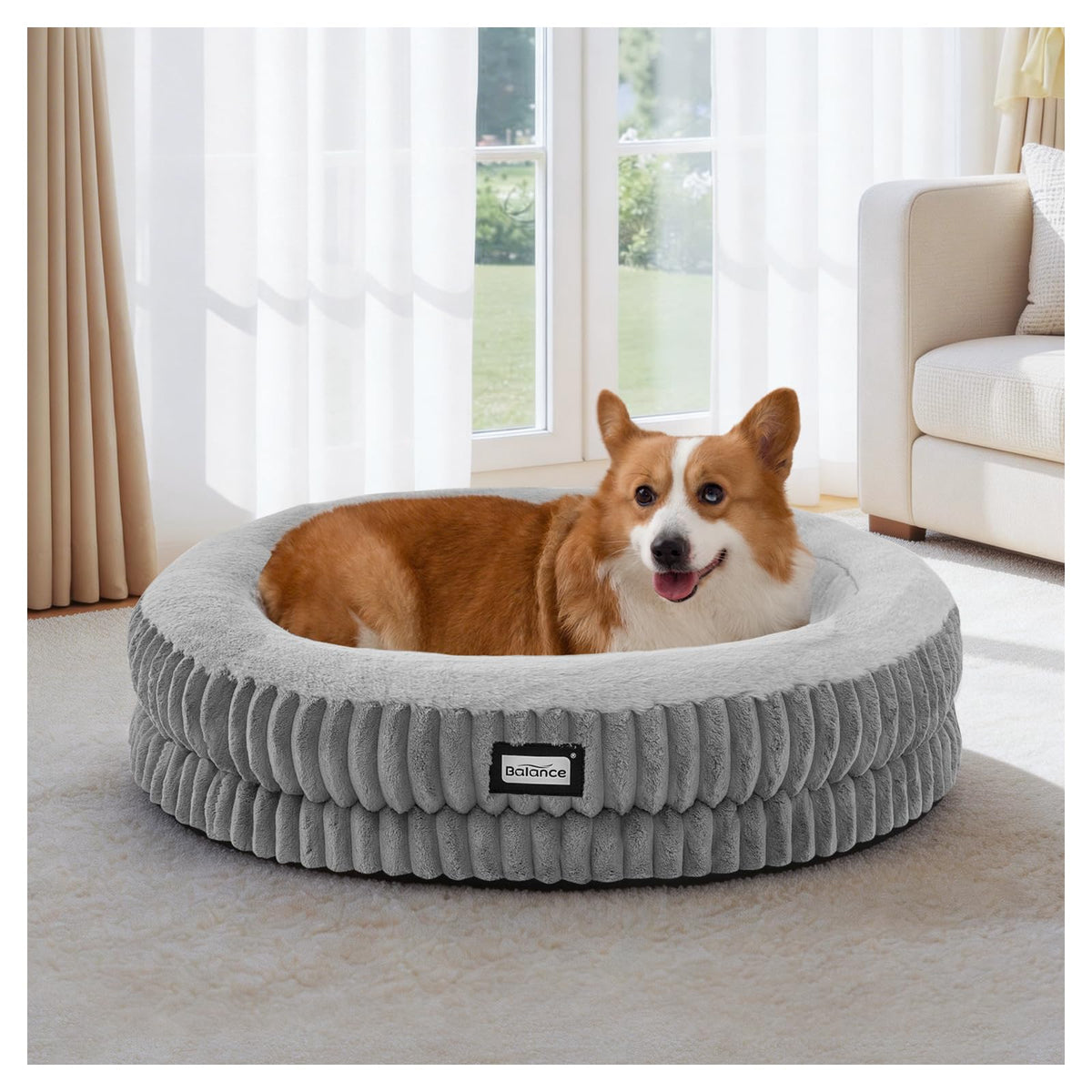 Donut Dog Bed (30.0"L x 30.0"W x 7.0"Th / Grey)