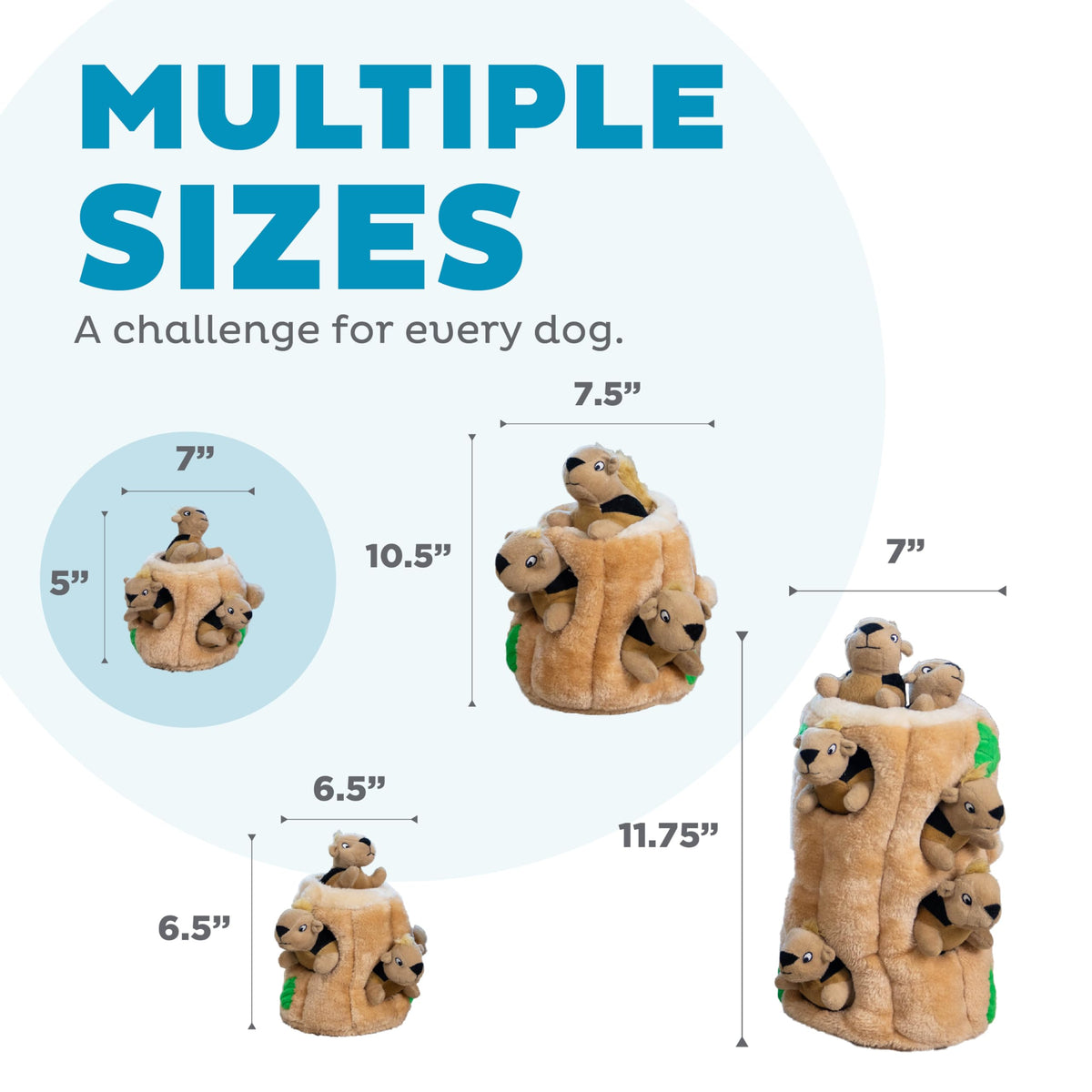 Hide-A-Squirrel Plush Squeaky Dog Toy, Small, 5" x 7" (Squirrel Small / Small (Pack of 1))