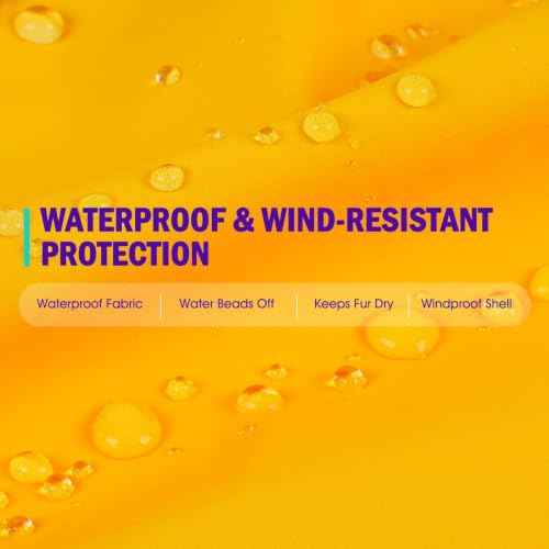 Dog Raincoat Waterproof Dog Rain Jacket with Hood (Yellow / Large)