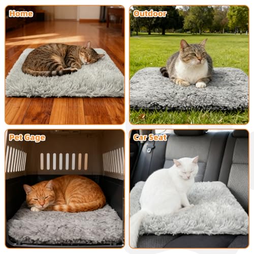 Self Warming Cat Bed (18*24in / Light&Dark Grey)