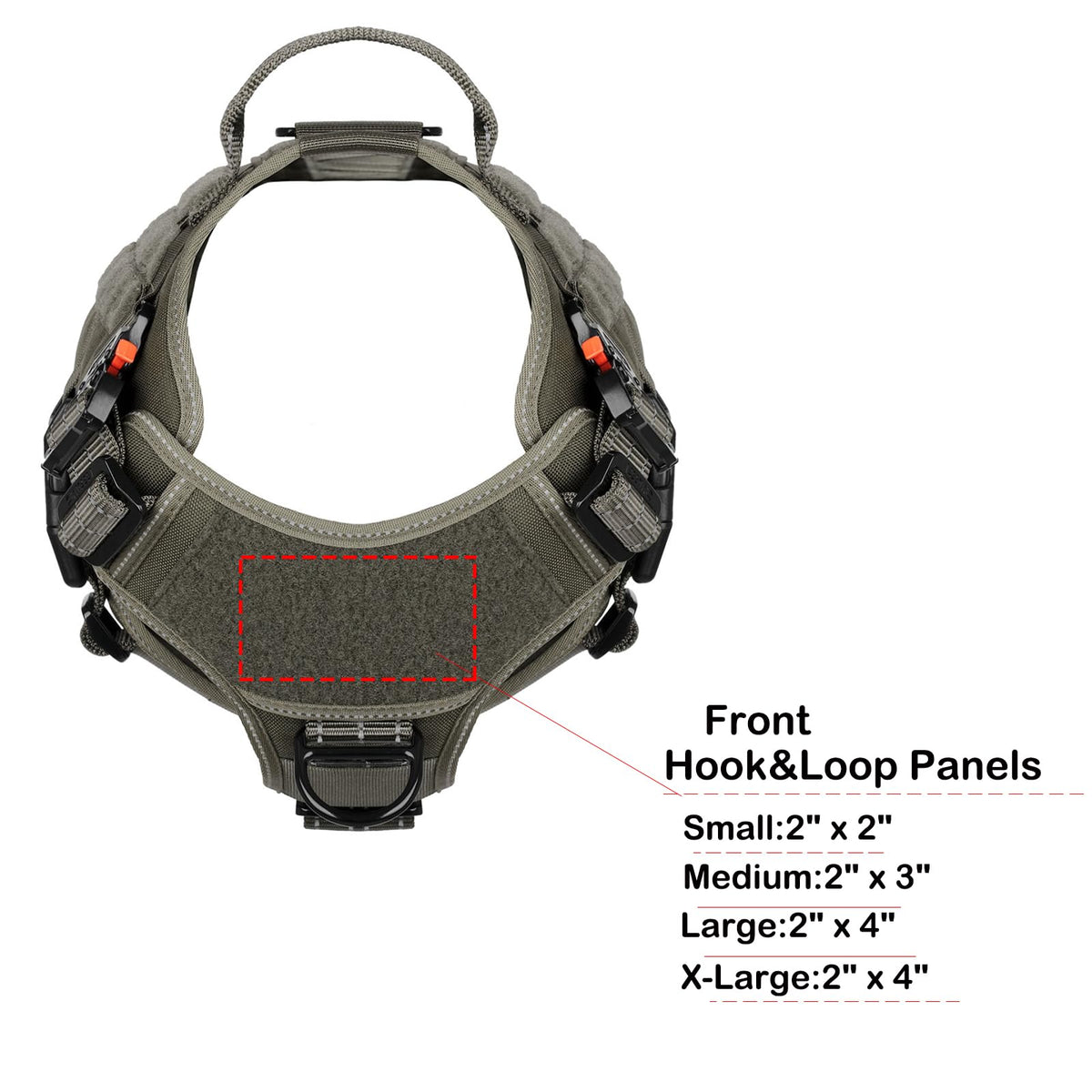 Tactical Dog Harness for Large Dogs (Large (Pack of 1) / Green)