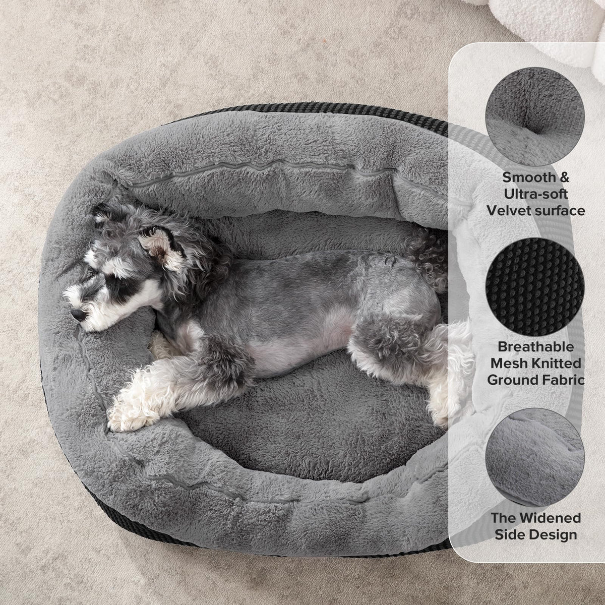 XL Dog Beds Large Sized Dog (XL (42"x30"x8") / Black)