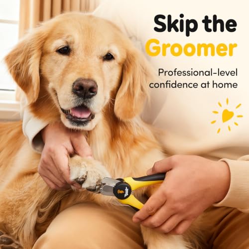 LED Dog Nail Clippers with Light (Yellow / Large)