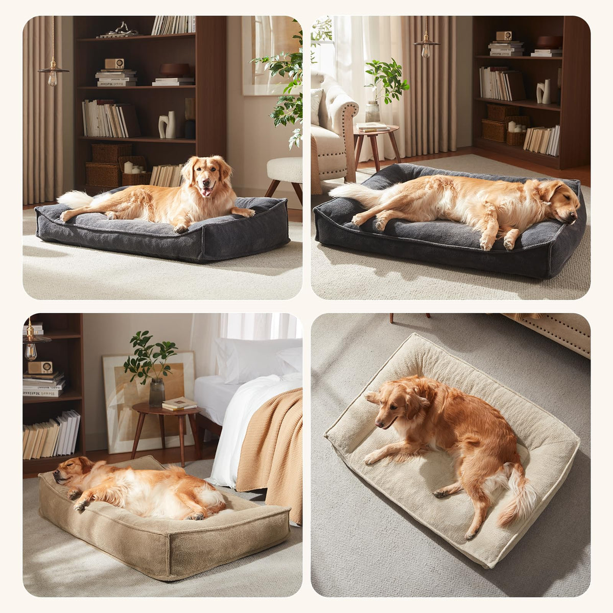 XL Orthopedic Dog Bed Large Sized Dog (Grey / 42"L x 30"W x 9.5"Th)