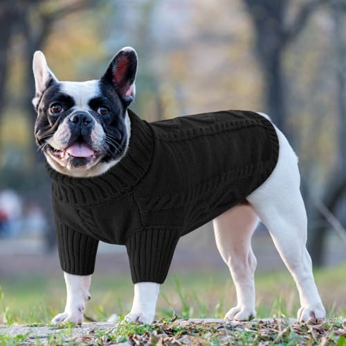 Small Dog Pullover Sweater for Medium Dogs Boy (Medium / Black)