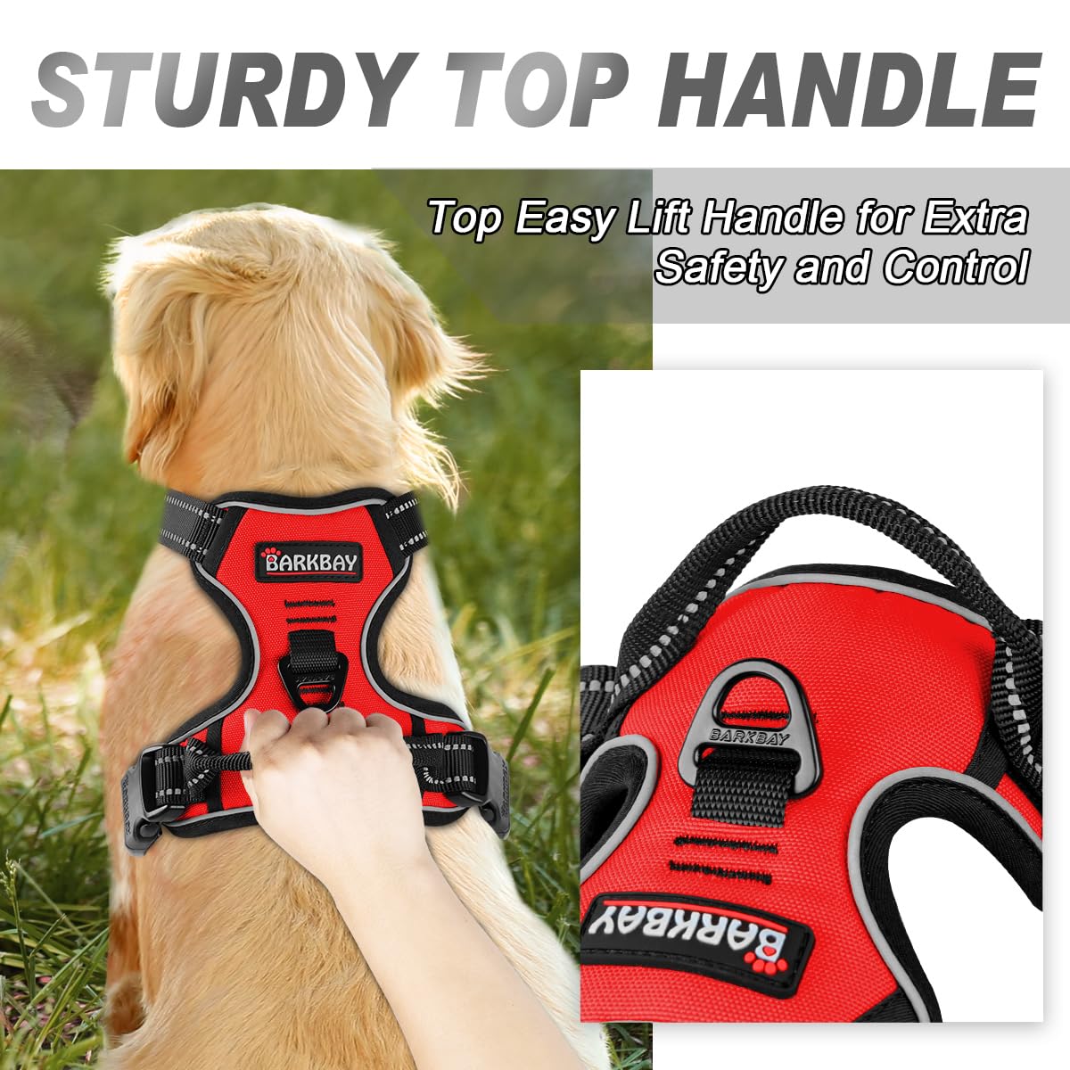 Dog Harness No Pull for Small Sized Dog Front Back Clips (X-Small(Chest:15.5-19.5”) / Red)