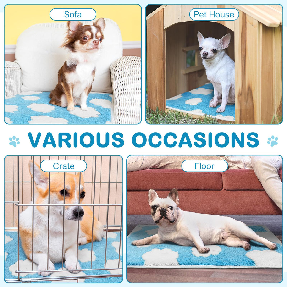 4 Pack Self Heating Cat Pad Self Warming Dog Mat (16 x 20 Inches)