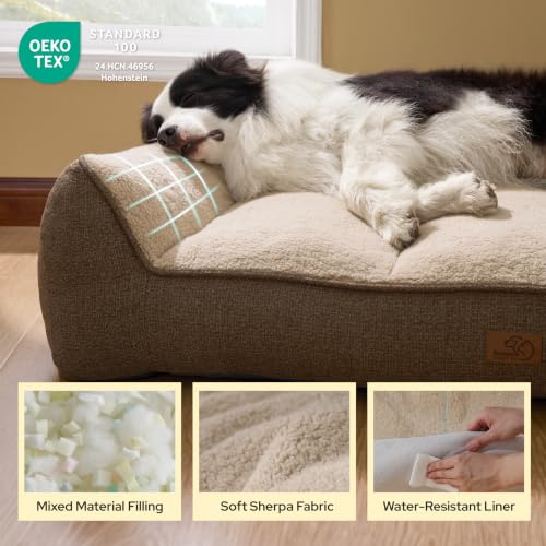 SupportMax® Extra Thick Orthopedic XL Dog Bed for Extra Large Dogs (Brown / 48"l X 35"w X 10"th)