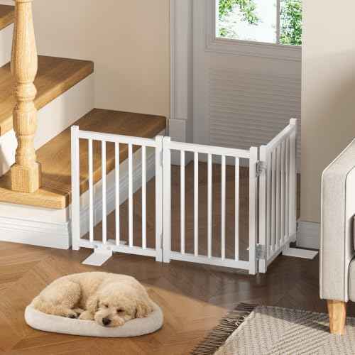 Short Dog Gate Indoor (White / 3 Panel-16''H, Up to 37’’ W)