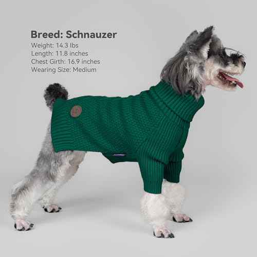 Dog Sweater Long Sleeve Warm Sweaters for Small Dogs Boy Girl Cats (Green / Medium)