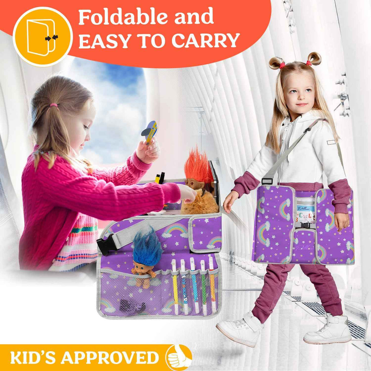 Kids Travel Tray for Car (Rainbow)