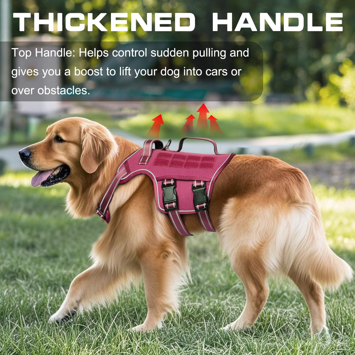 Dog Harness Medium Sized Dog (Pink / M(Neck:17-23",Chest:22-32"),35-50 lbs)